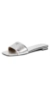 Coach Sculpted C Flat Sandals Silver