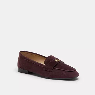 Coach Sculpted C Loafer In Burgundy