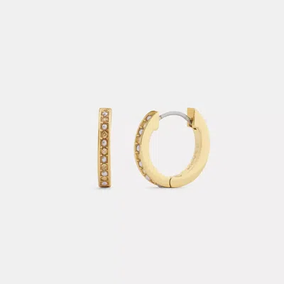 Coach Sculpted C Pearl Huggie Earrings In Gold