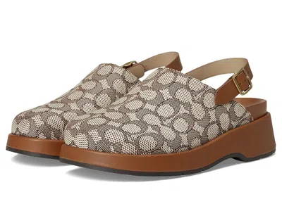 Coach Sculpted C Platform Clog In Signature Textile Jacquard