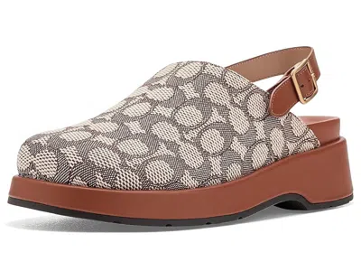 Coach Sculpted C Platform Clogs In Signature Textile Jacquard In Multi