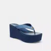 Coach Sculpted C Platform Flip Flop In Blue