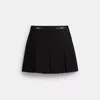 Coach Sculpted C Pleated Skirt In Recycled Polyester In Black