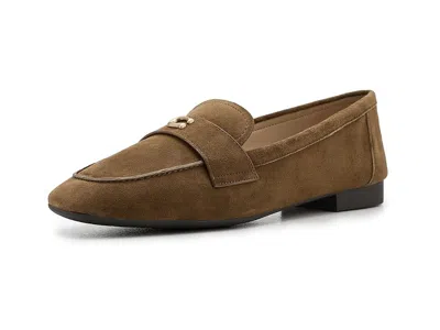 Coach Sculpted C Suede Loafers In Brown