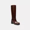 Coach Sculpted C Tall Boot In Brown