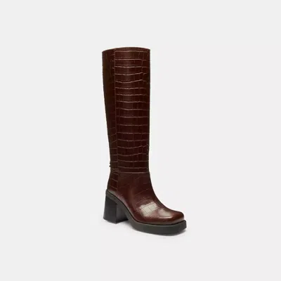 Coach Sculpted C Tall Boot In Brown