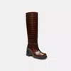 Coach Sculpted C Tall Boot In Brown