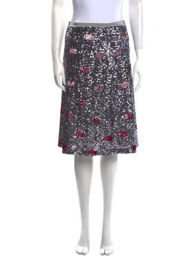 Pre-owned Coach Sequin Knee-length Skirt In Silver