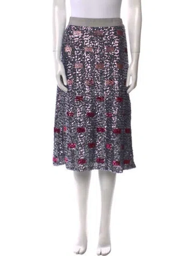 Pre-owned Coach Sequin Knee-length Skirt In Silver