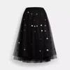 Coach Sequin Paillette Tulle Skirt In Recycled Polyester In Black