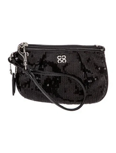 Pre-owned Coach Sequins Clutch In Black