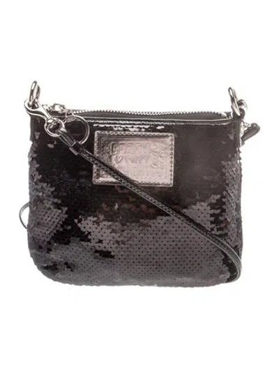 Pre-owned Coach Sequins Crossbody Bag In Gray
