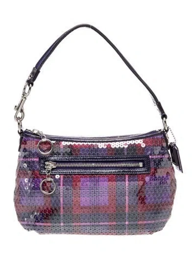 Pre-owned Coach Sequins Hobo In Purple