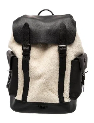 Pre-owned Coach Shearling Backpack In Multicolor