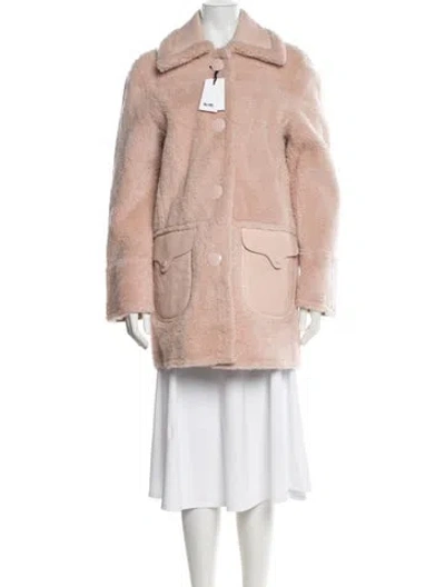 Pre-owned Coach Shearling Coat In Pink