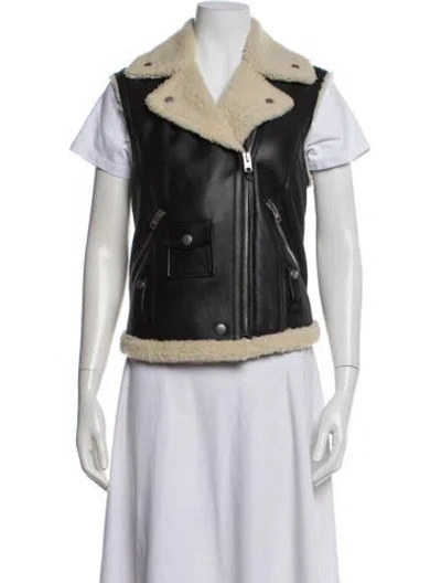 Pre-owned Coach Shearling Faux Fur Jacket In Multi