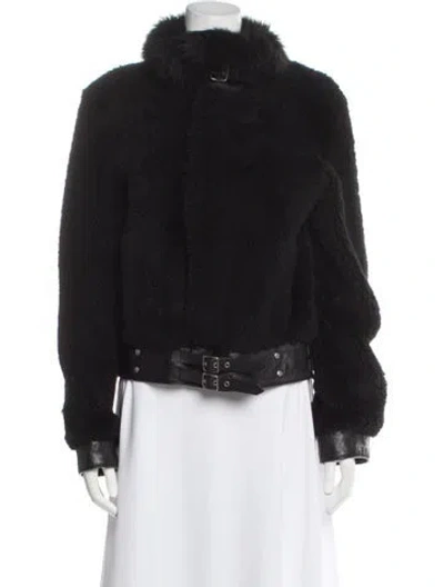 Pre-owned Coach Shearling Fur Jacket In Black