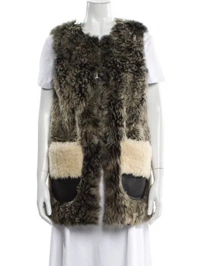 Pre-owned Coach Shearling Fur Jacket In Black