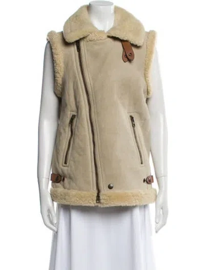 Pre-owned Coach Shearling Fur Jacket In Brown