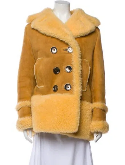 Pre-owned Coach Shearling Fur Jacket In Neutral