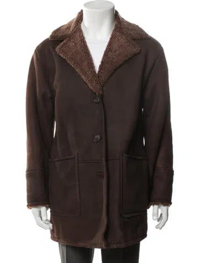 Pre-owned Coach Shearling Jacket In Brown