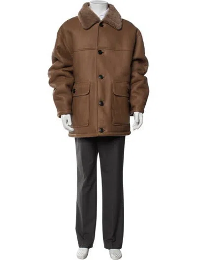 Pre-owned Coach Shearling Jacket In Brown