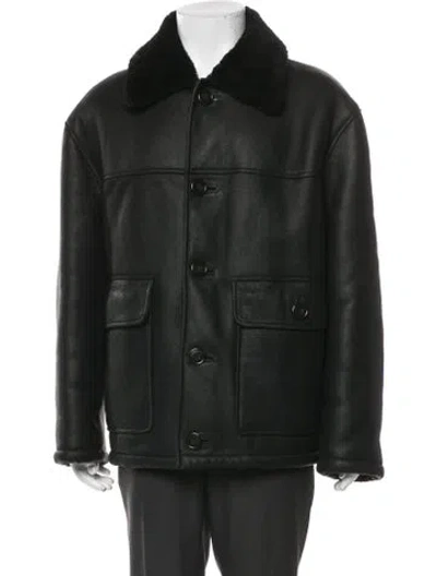 Pre-owned Coach Shearling Jacket In Green