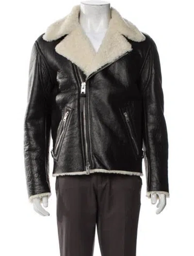 Pre-owned Coach Shearling Moto Jacket