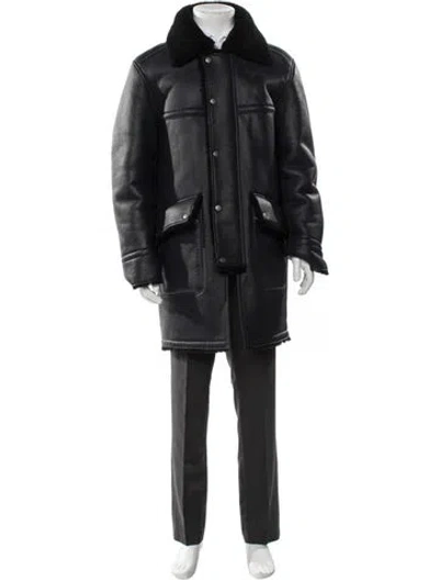 Pre-owned Coach Shearling Parka In Blue