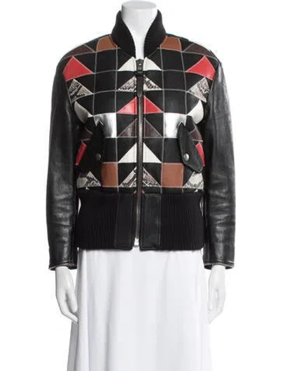 Pre-owned Coach Shearling Printed Fur Jacket In Black