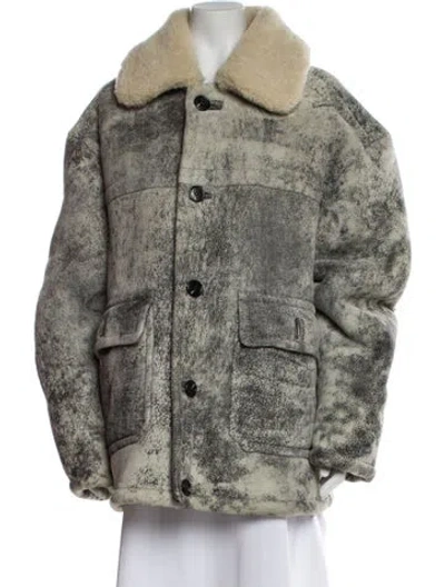Pre-owned Coach Shearling Printed Fur Jacket In Multi