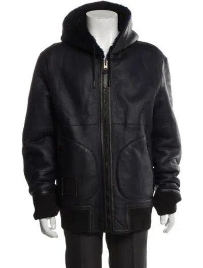 Pre-owned Coach Shearling Puffer Coat In Black