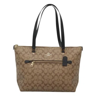 Pre-owned Coach Shoulder Bag Leather Brown Canvas Bag ()