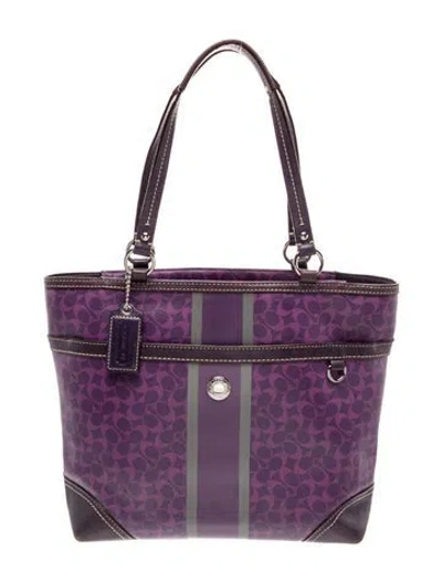 Pre-owned Coach Shoulder Bag In Purple