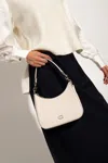 Coach Zip Leather Crossbody Bag In Cream