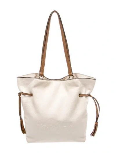 Pre-owned Coach Signature Andy Tote In Neutral