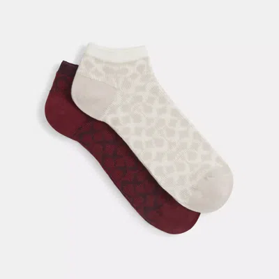 Coach Signature Ankle Socks In Multi