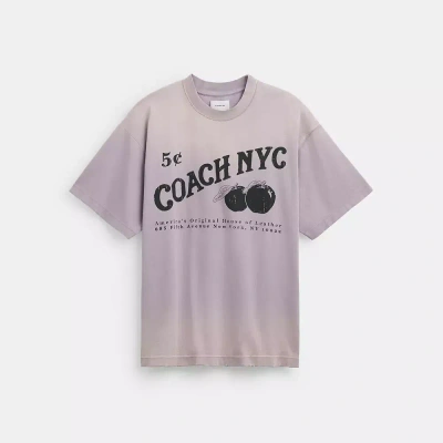 Coach Signature Apple T Shirt In Purple