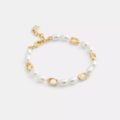 Coach Signature Armband Mit Perlen