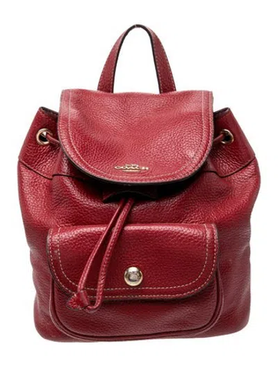 Pre-owned Coach Signature Backpack In Burgundy