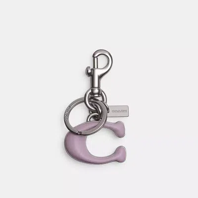 Coach Signature Bag Charm In Purple