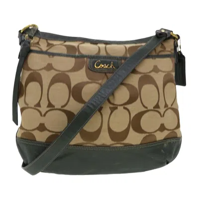 Pre-owned Coach Signature Beige Canvas Shoulder Bag ()