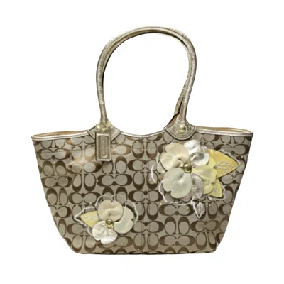 Pre-owned Coach Signature Beige Canvas Tote Bag ()