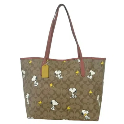 Pre-owned Coach Signature Beige Leather Tote Bag ()
