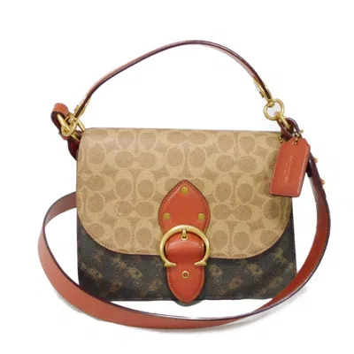 Pre-owned Coach Signature Beige Multi-color Signature Line Shoulder Bag ()