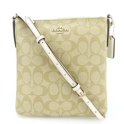 Pre-owned Coach Signature Beige Off-white Pvc Leather Shoulder Bag ()