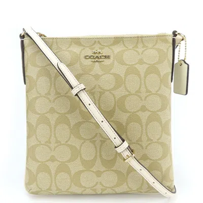 Pre-owned Coach Signature Beige Off-white Pvc Leather Shoulder Bag ()