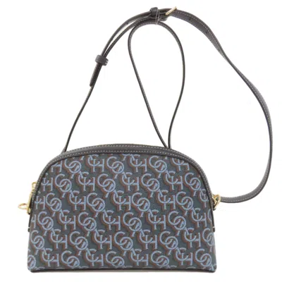 Pre-owned Coach Signature Black Blue Pvc Shoulder Bag () In Multi