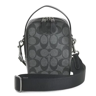 Pre-owned Coach Signature Black Leather Shoulder Bag ()