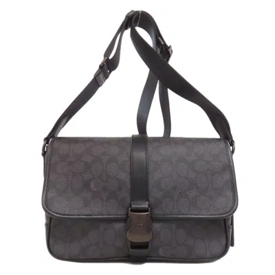 Pre-owned Coach Signature Black Pvc Shoulder Bag ()